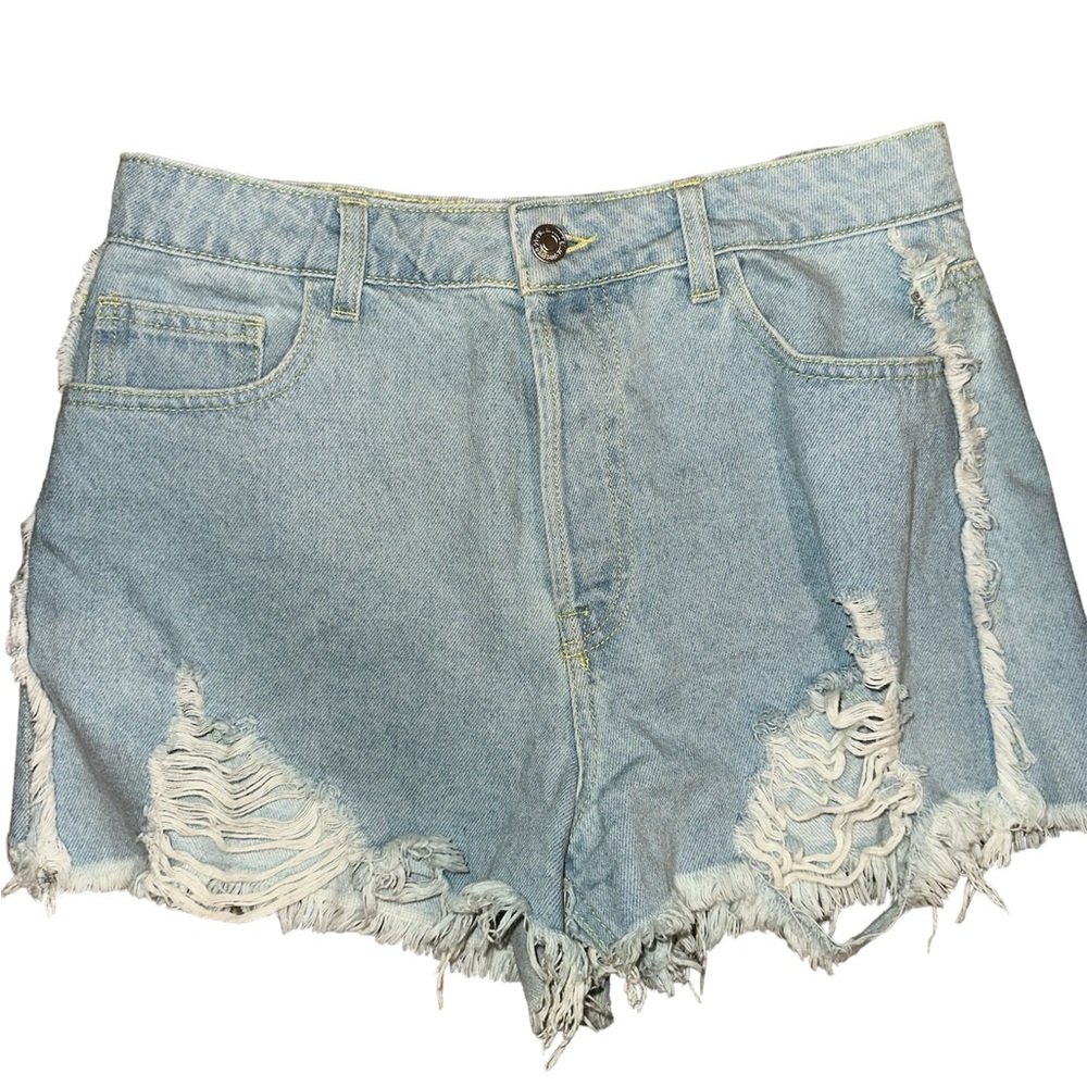 light wash jean shorts